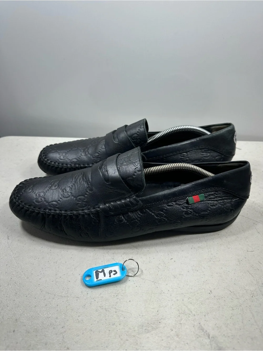 Gucci Black Guccissima Leather Loafers Size 9